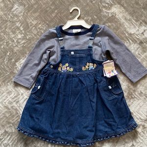 NWT Samara Denim Jumper and Shirt Set. Size 4